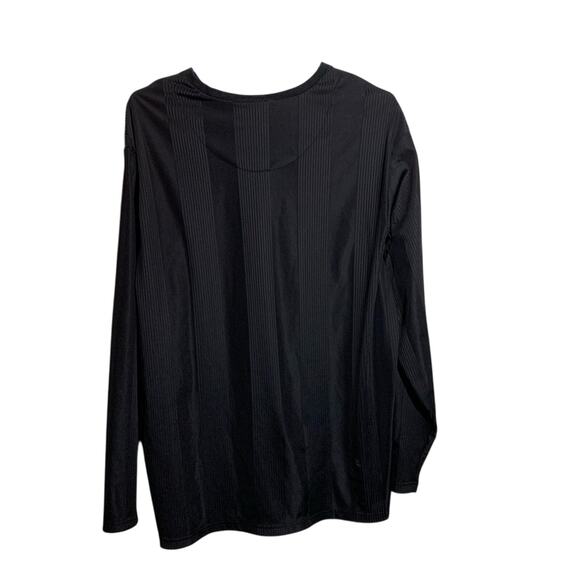 Positano XL Men's Dress Top Black Long Sleeve Textured Tee Pullover Classic - Picture 2 of 8